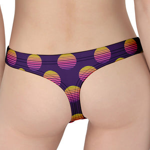 Retrowave Sunset Pattern Print Women's Thong