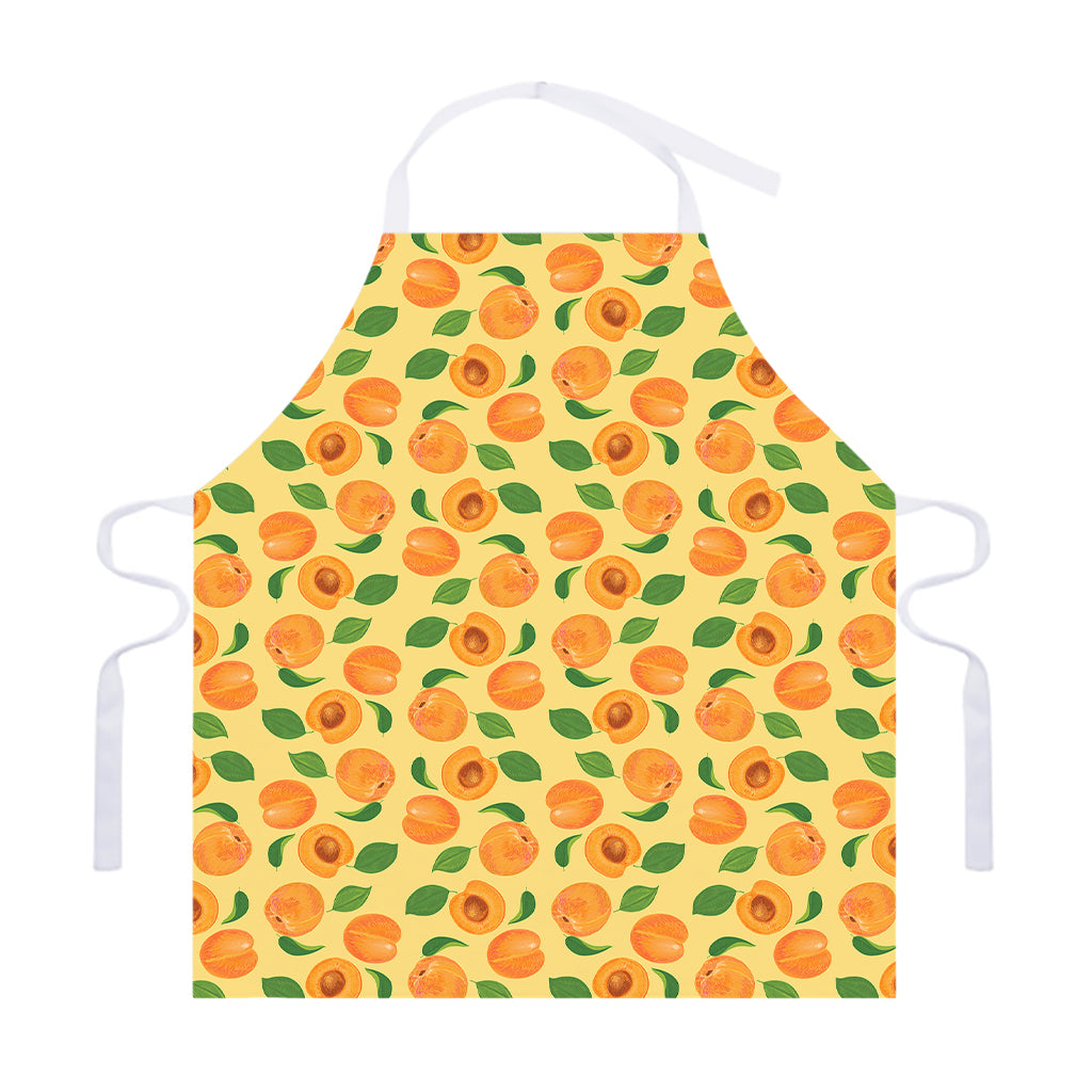 Ripe Apricot Fruit Pattern Print Adjustable Apron