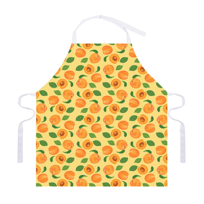 Ripe Apricot Fruit Pattern Print Adjustable Apron