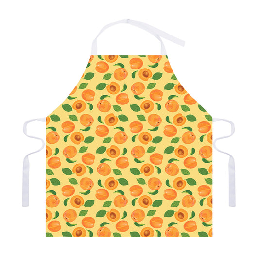 Ripe Apricot Fruit Pattern Print Adjustable Apron