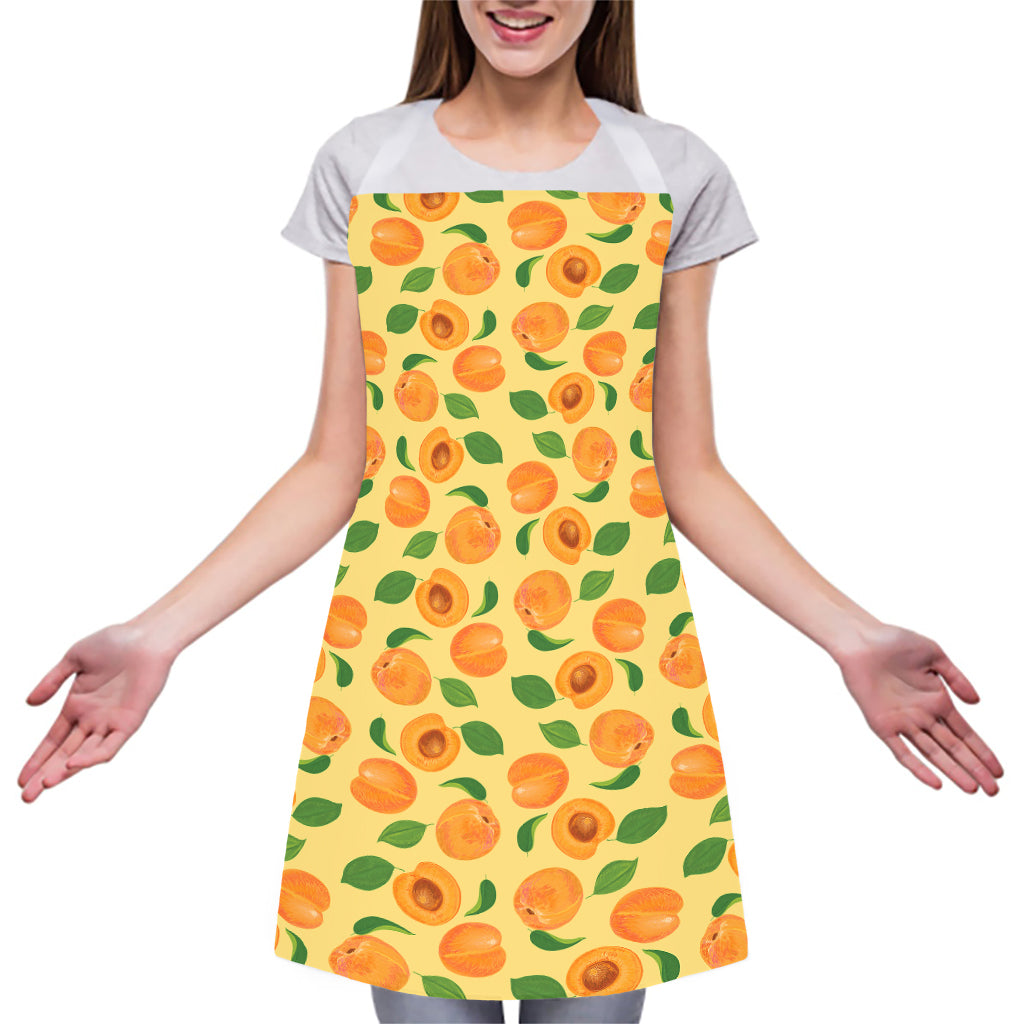 Ripe Apricot Fruit Pattern Print Adjustable Apron
