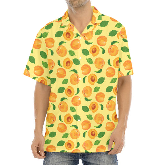 Ripe Apricot Fruit Pattern Print Aloha Shirt
