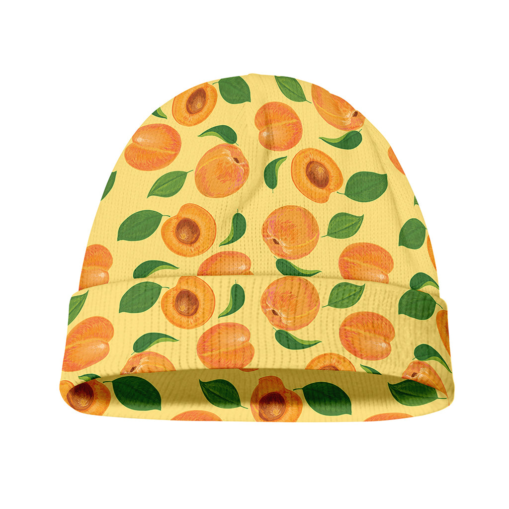 Ripe Apricot Fruit Pattern Print Beanie