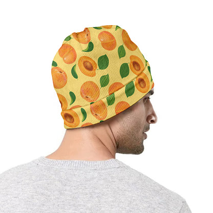 Ripe Apricot Fruit Pattern Print Beanie
