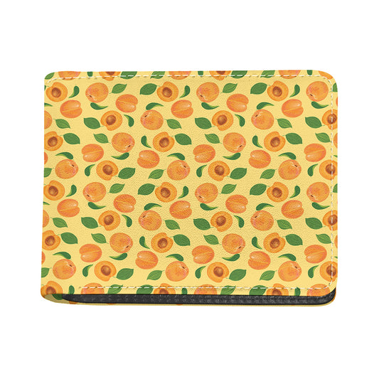 Ripe Apricot Fruit Pattern Print Bifold Wallet