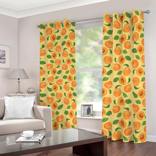 Ripe Apricot Fruit Pattern Print Blackout Grommet Curtains