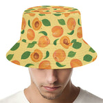 Ripe Apricot Fruit Pattern Print Bucket Hat