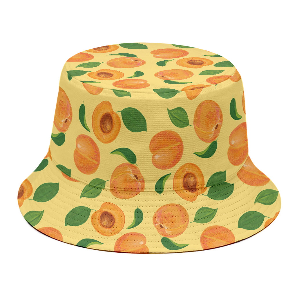 Ripe Apricot Fruit Pattern Print Bucket Hat