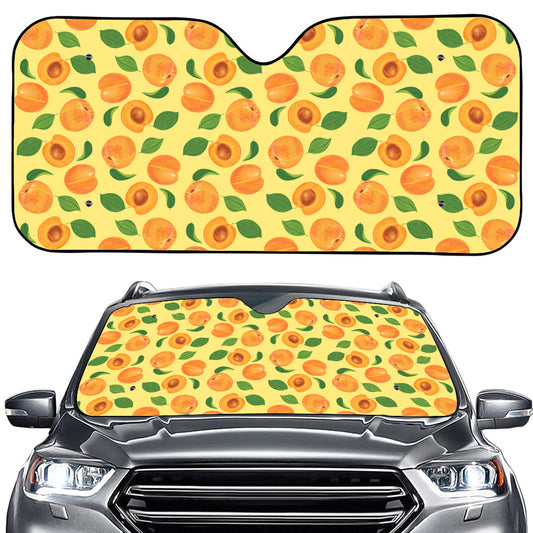 Ripe Apricot Fruit Pattern Print Car Windshield Sun Shade