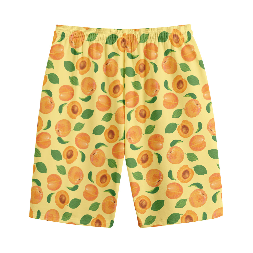 Ripe Apricot Fruit Pattern Print Cotton Shorts