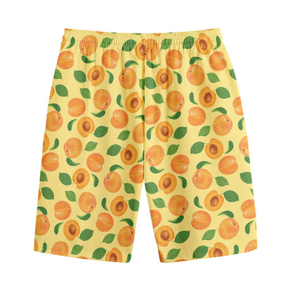 Ripe Apricot Fruit Pattern Print Cotton Shorts