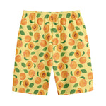 Ripe Apricot Fruit Pattern Print Cotton Shorts