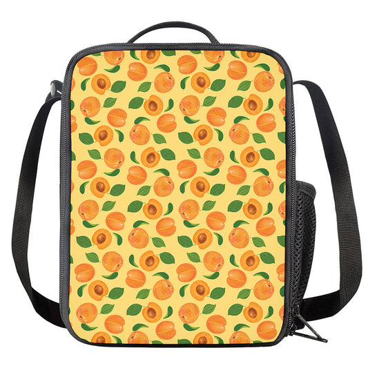 Ripe Apricot Fruit Pattern Print Crossbody Lunch Bag
