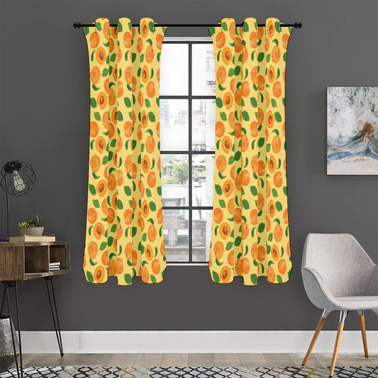 Ripe Apricot Fruit Pattern Print Curtain