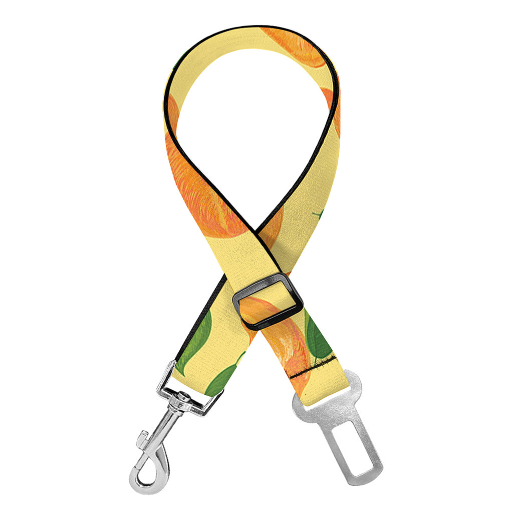 Ripe Apricot Fruit Pattern Print Dog Seat Belt