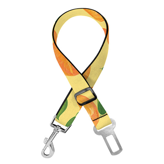 Ripe Apricot Fruit Pattern Print Dog Seat Belt