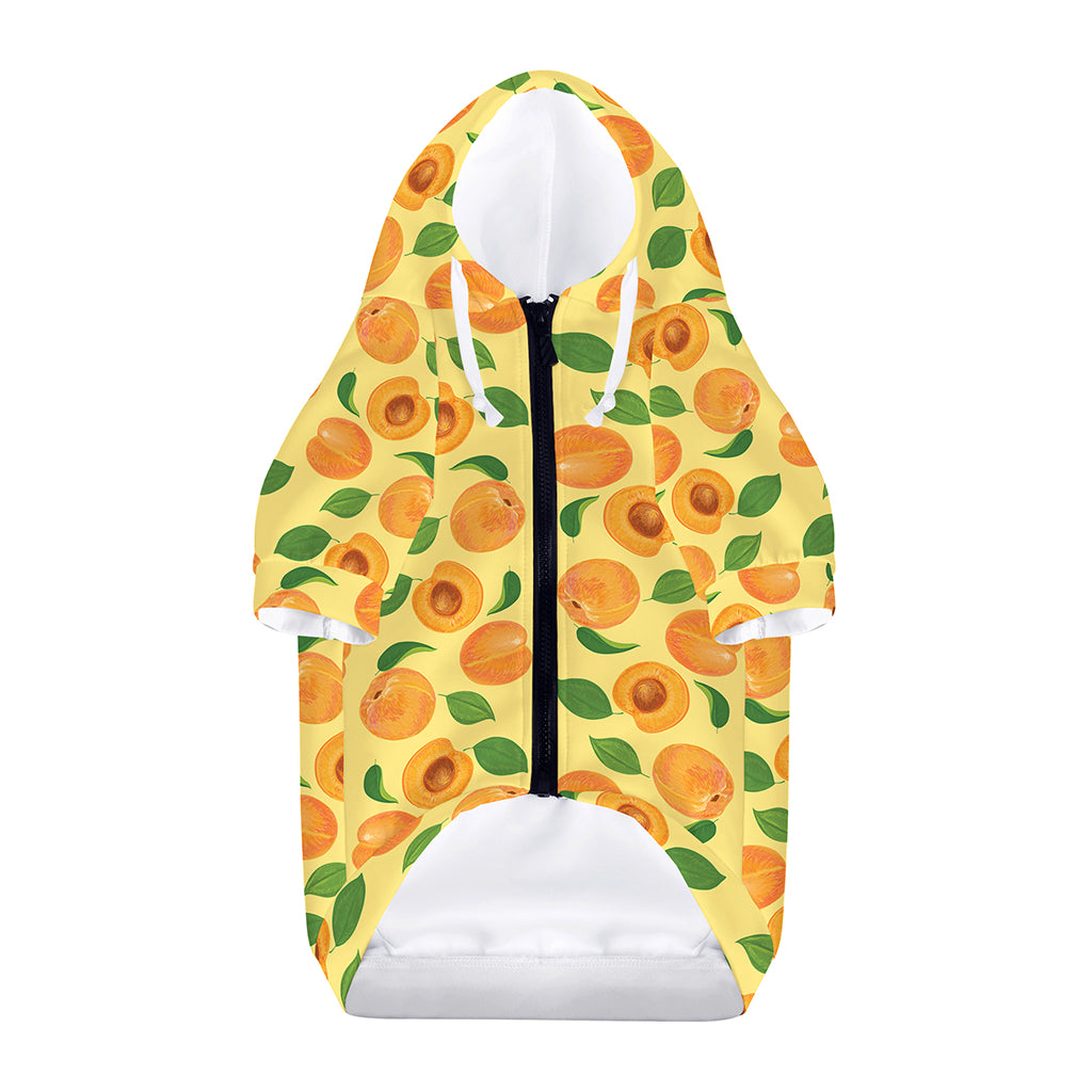 Ripe Apricot Fruit Pattern Print Dog Zip Up Hoodie