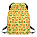 Ripe Apricot Fruit Pattern Print Drawstring Backpack