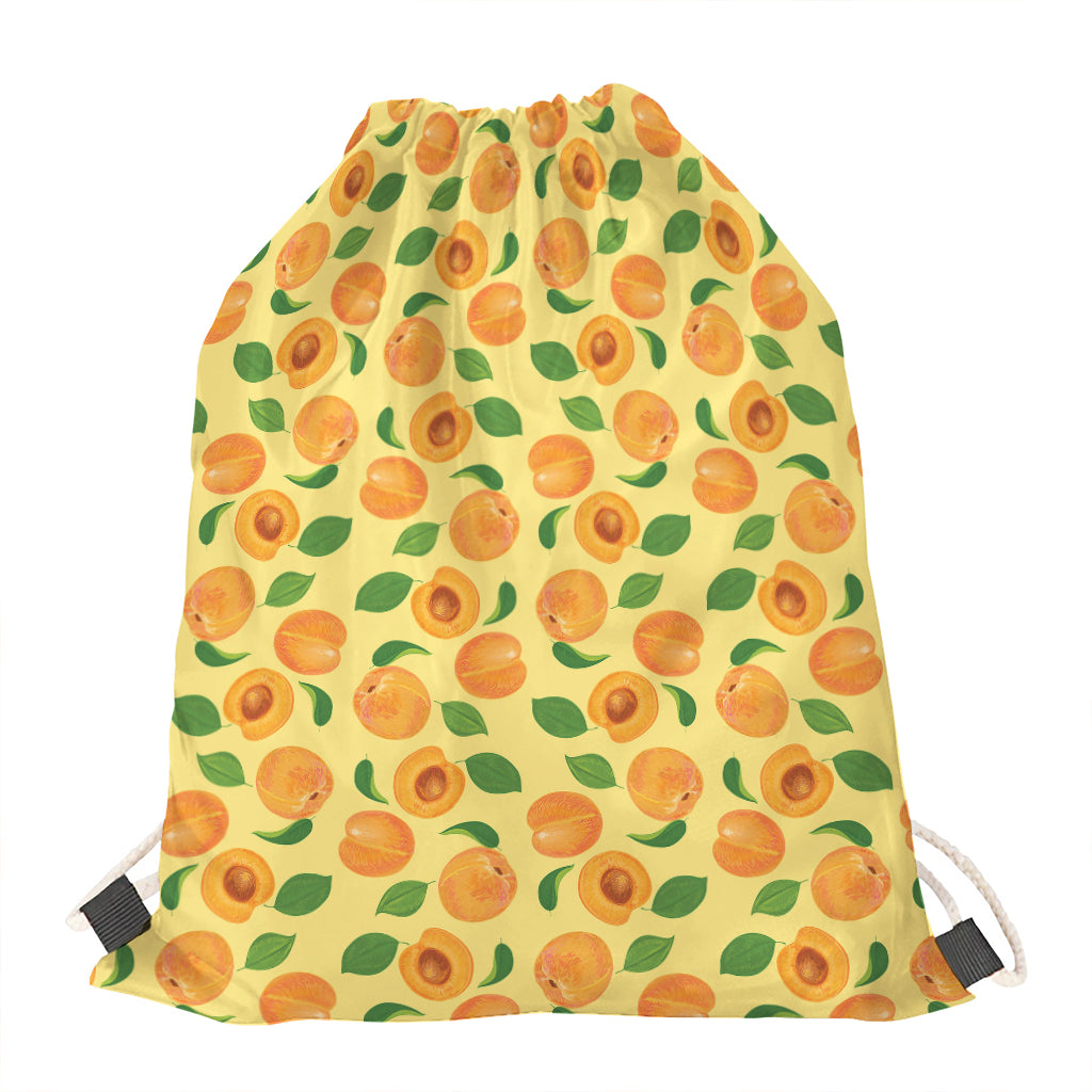 Ripe Apricot Fruit Pattern Print Drawstring Bag