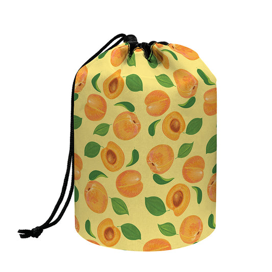 Ripe Apricot Fruit Pattern Print Drawstring Makeup Bag