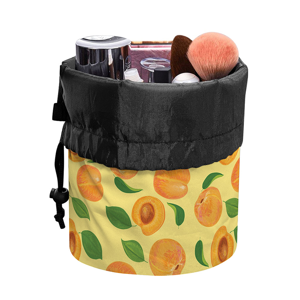 Ripe Apricot Fruit Pattern Print Drawstring Makeup Bag