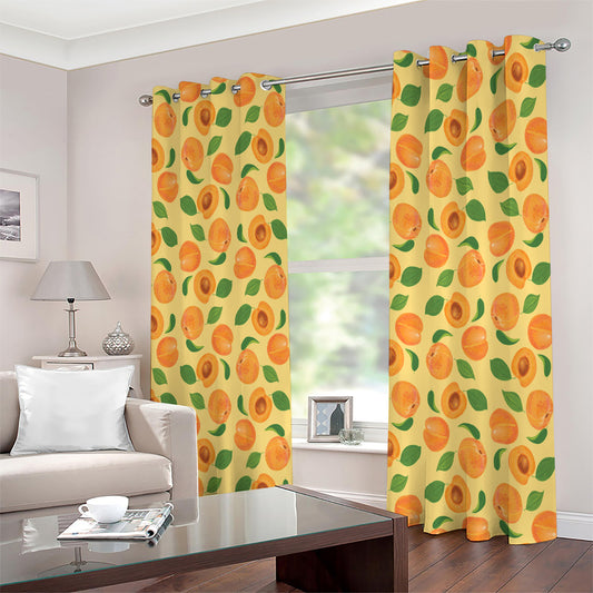 Ripe Apricot Fruit Pattern Print Extra Wide Grommet Curtains
