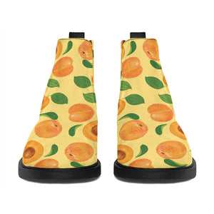 Ripe Apricot Fruit Pattern Print Flat Ankle Boots