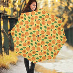Ripe Apricot Fruit Pattern Print Foldable Umbrella