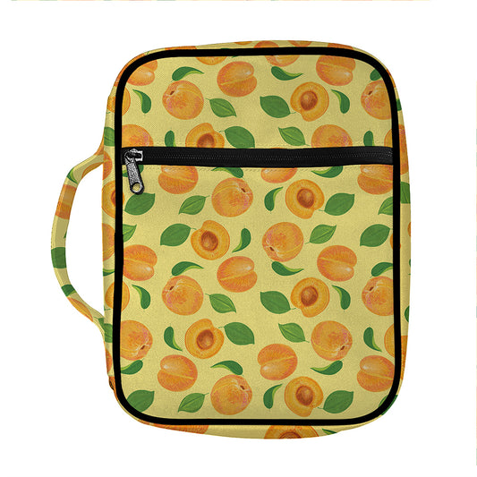 Ripe Apricot Fruit Pattern Print Front Pocket Bible Bag