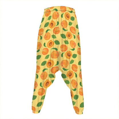 Ripe Apricot Fruit Pattern Print Hammer Pants