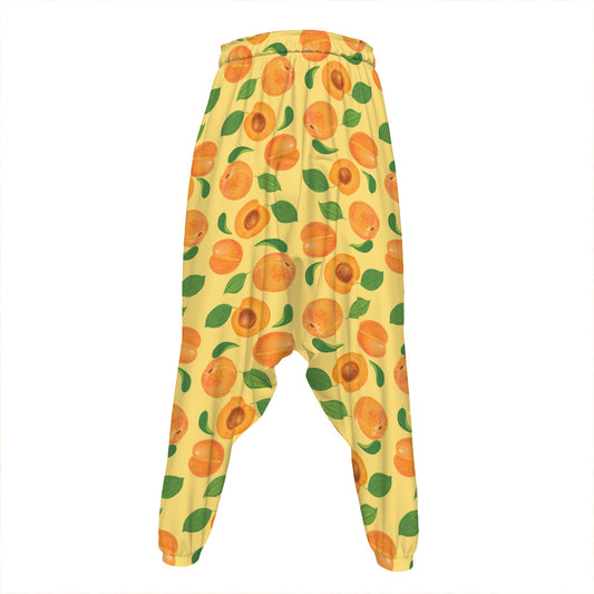 Ripe Apricot Fruit Pattern Print Hammer Pants
