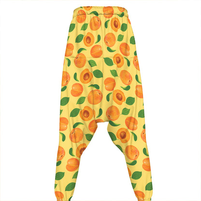 Ripe Apricot Fruit Pattern Print Hammer Pants
