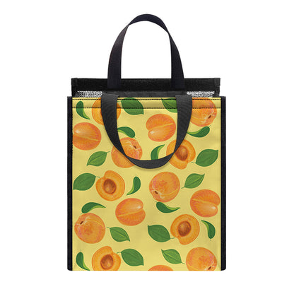 Ripe Apricot Fruit Pattern Print Insulated Lunch Tote