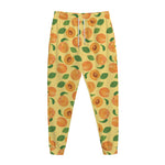 Ripe Apricot Fruit Pattern Print Jogger Pants