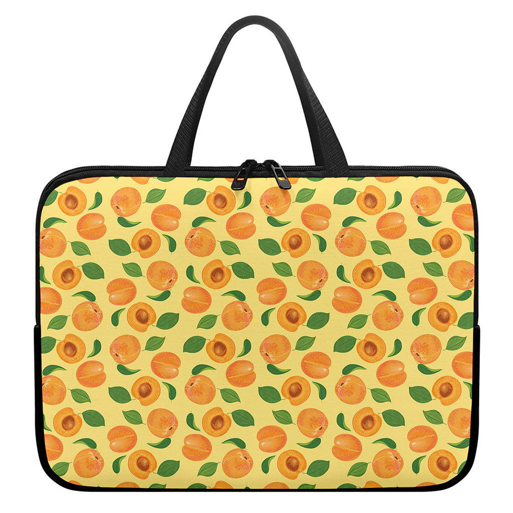 Ripe Apricot Fruit Pattern Print Laptop Sleeve With Handle
