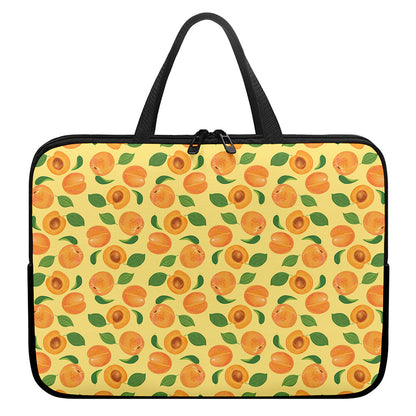 Ripe Apricot Fruit Pattern Print Laptop Sleeve With Handle