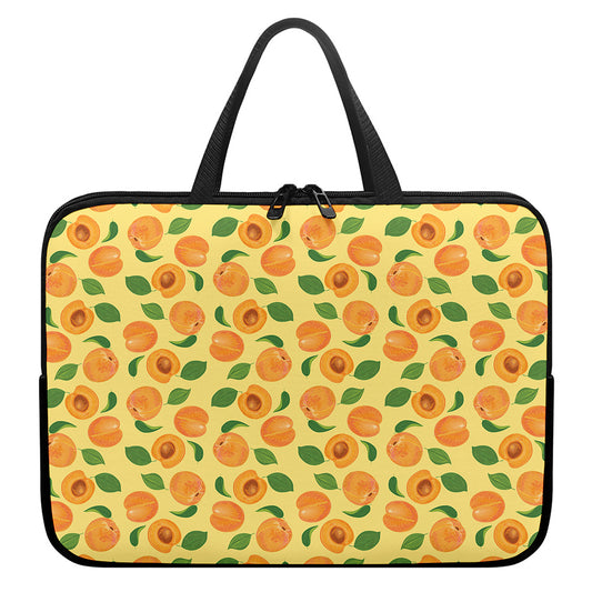 Ripe Apricot Fruit Pattern Print Laptop Sleeve With Handle