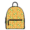 Ripe Apricot Fruit Pattern Print Leather Backpack