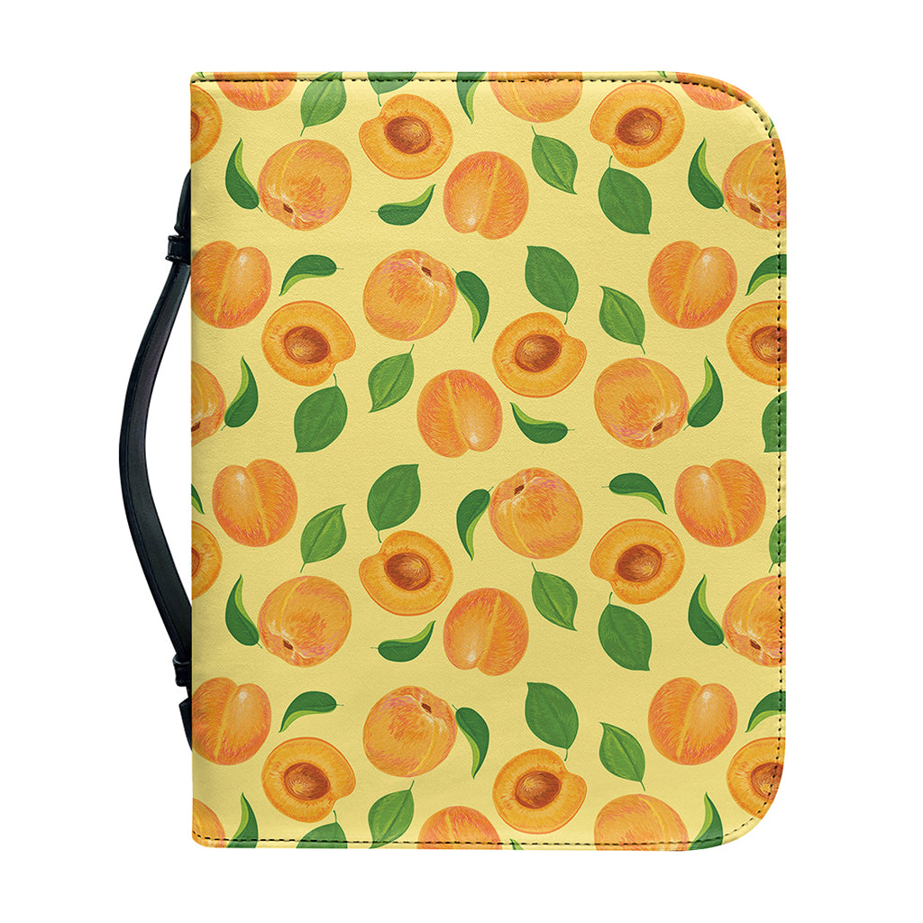 Ripe Apricot Fruit Pattern Print Leather Bible Cover