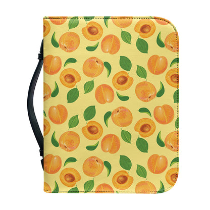 Ripe Apricot Fruit Pattern Print Leather Bible Cover