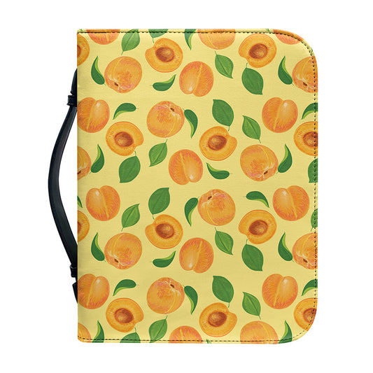 Ripe Apricot Fruit Pattern Print Leather Bible Cover