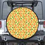Ripe Apricot Fruit Pattern Print Leather Spare Tire Cover