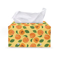 Ripe Apricot Fruit Pattern Print Leather Tissue Box Cover