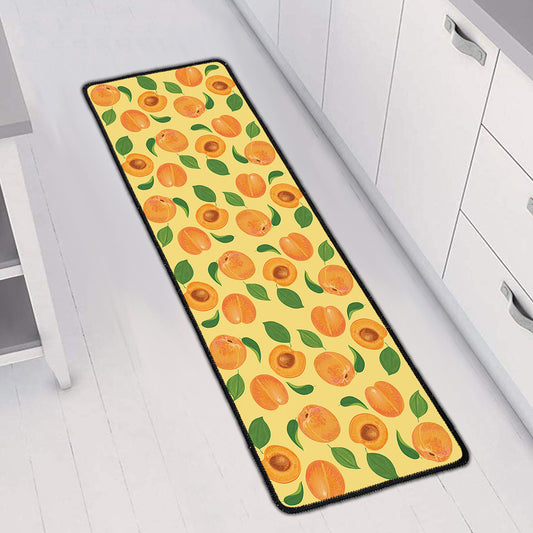 Ripe Apricot Fruit Pattern Print Long Kitchen Mat