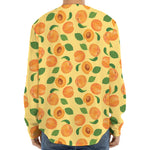 Ripe Apricot Fruit Pattern Print Long Sleeve Baseball Jersey