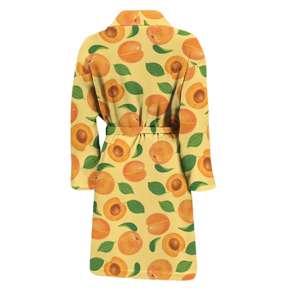 Ripe Apricot Fruit Pattern Print Men's Bathrobe