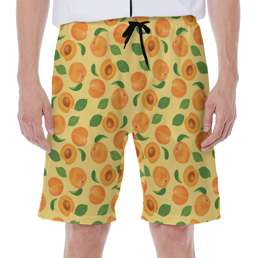 Ripe Apricot Fruit Pattern Print Men's Beach Shorts