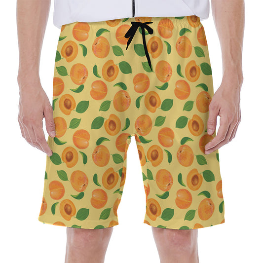 Ripe Apricot Fruit Pattern Print Men's Beach Shorts