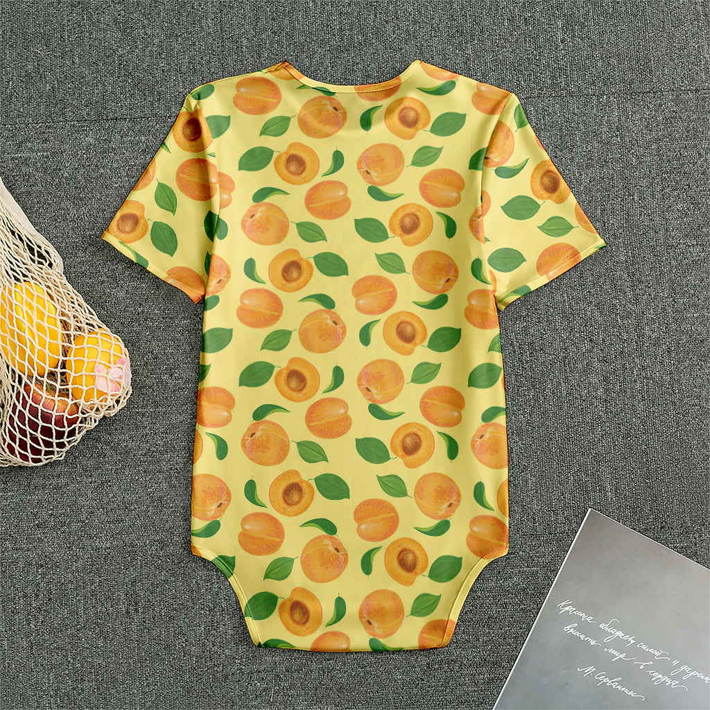 Ripe Apricot Fruit Pattern Print Men's Bodysuit