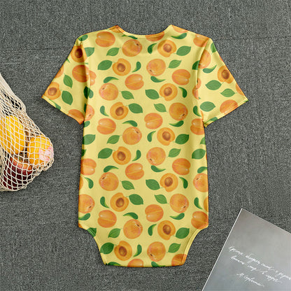 Ripe Apricot Fruit Pattern Print Men's Bodysuit